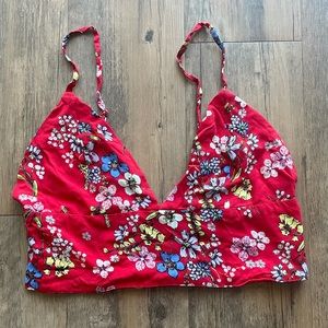 red floral Missguided crop top